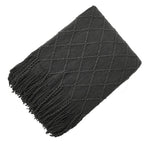 Chevron Throw Blanket with Tassels – Soft Acrylic Blanket in Multiple Colors and Sizes for Cozy Home Decor 0