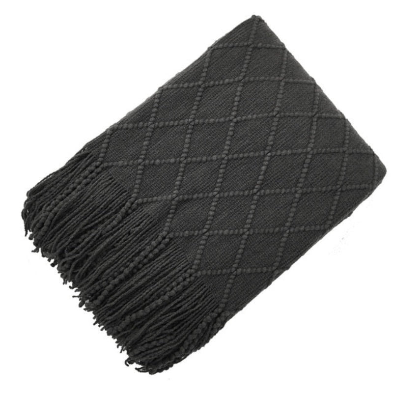 Chevron Throw Blanket with Tassels – Soft Acrylic Blanket in Multiple Colors and Sizes for Cozy Home Decor 0