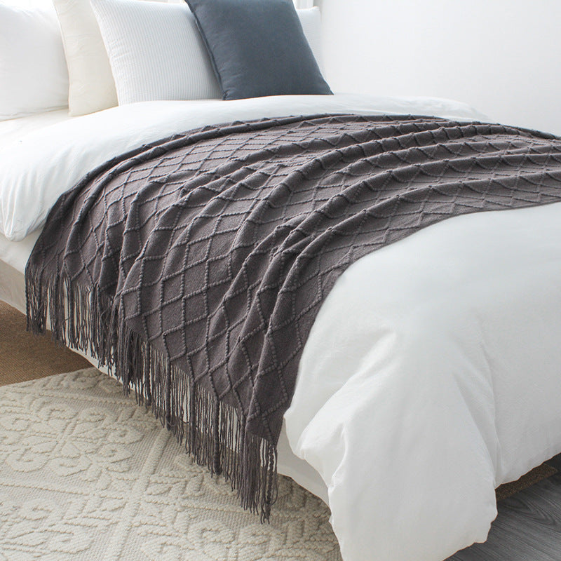 Chevron Throw Blanket with Tassels – Soft Acrylic Blanket in Multiple Colors and Sizes for Cozy Home Decor 6