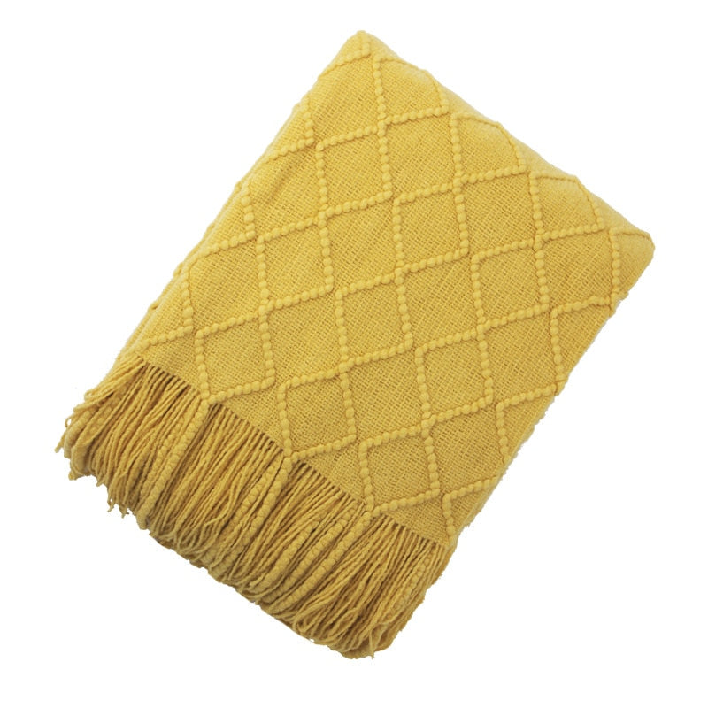 Chevron Throw Blanket with Tassels – Soft Acrylic Blanket in Multiple Colors and Sizes for Cozy Home Decor 9