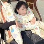 Child Car Headrest Pillow - Ergonomic Neck Support for Comfort 67x50cm Beige 1