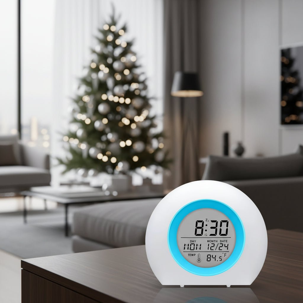 Children's Digital Alarm Clock with 7-Color Night Light, Snooze Function, and Nature Sounds for Kids' Room 2