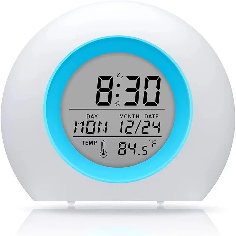 Children's Digital Alarm Clock with 7-Color Night Light, Snooze Function, and Nature Sounds for Kids' Room 9