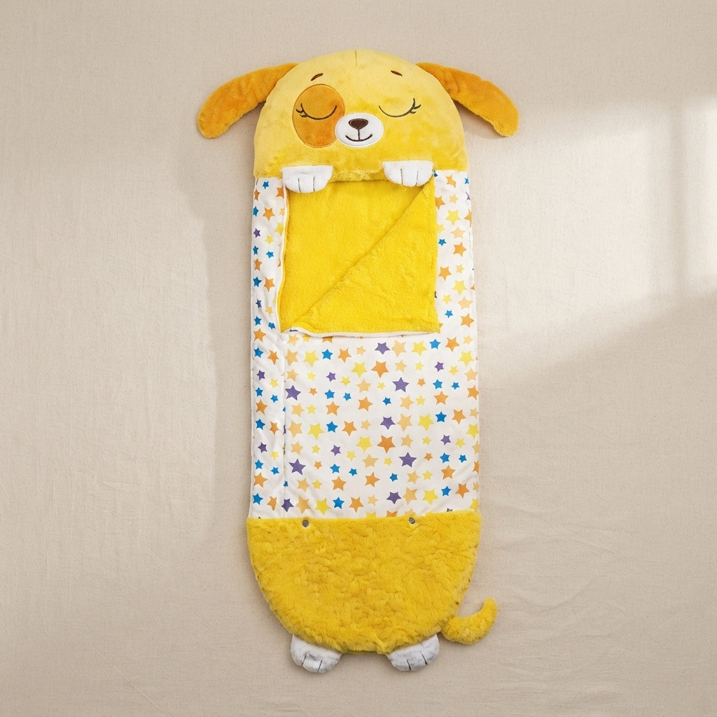 Children's Sleeping Bag Soft Fleece Animal Motif Lightweight 1