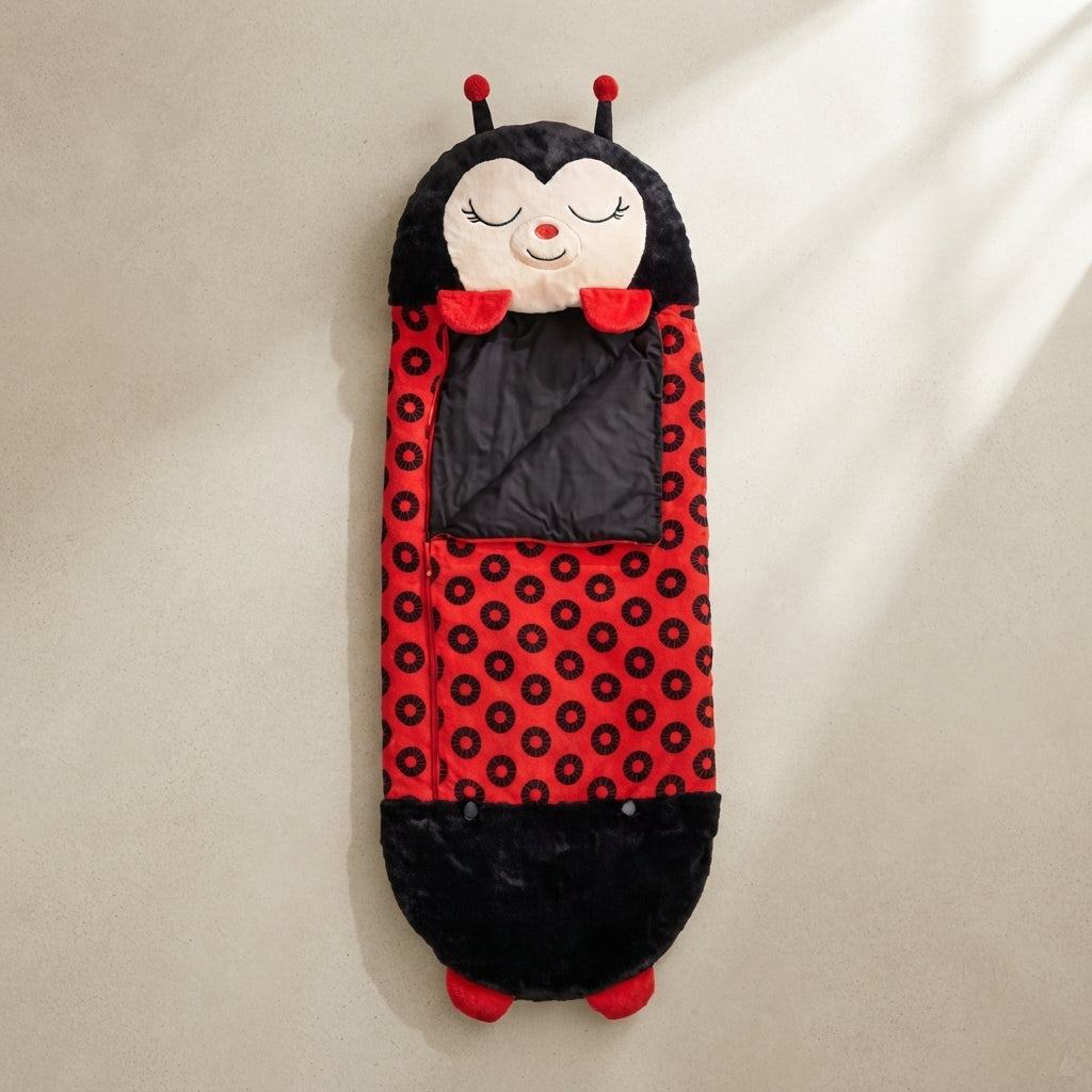 Children's Sleeping Bag Soft Fleece Animal Motif Lightweight 3