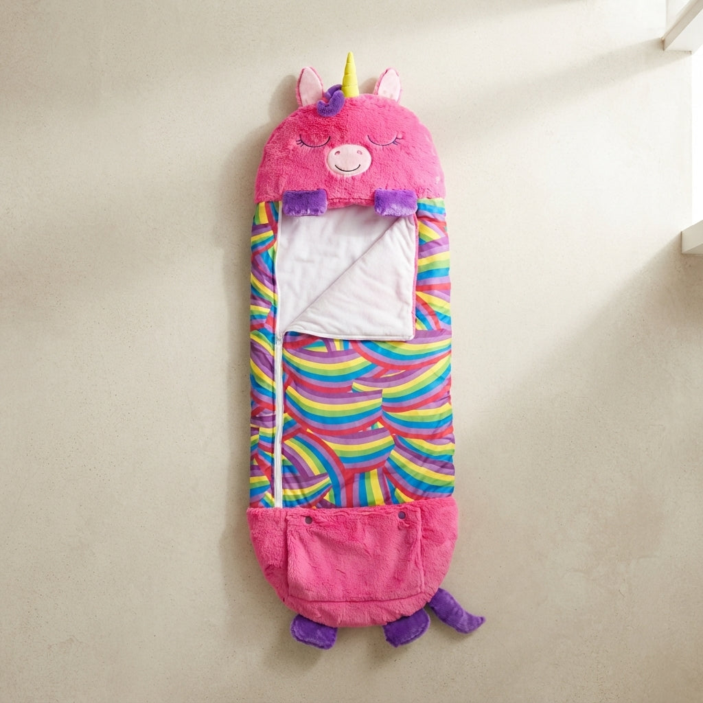 Children's Sleeping Bag Soft Fleece Animal Motif Lightweight 6