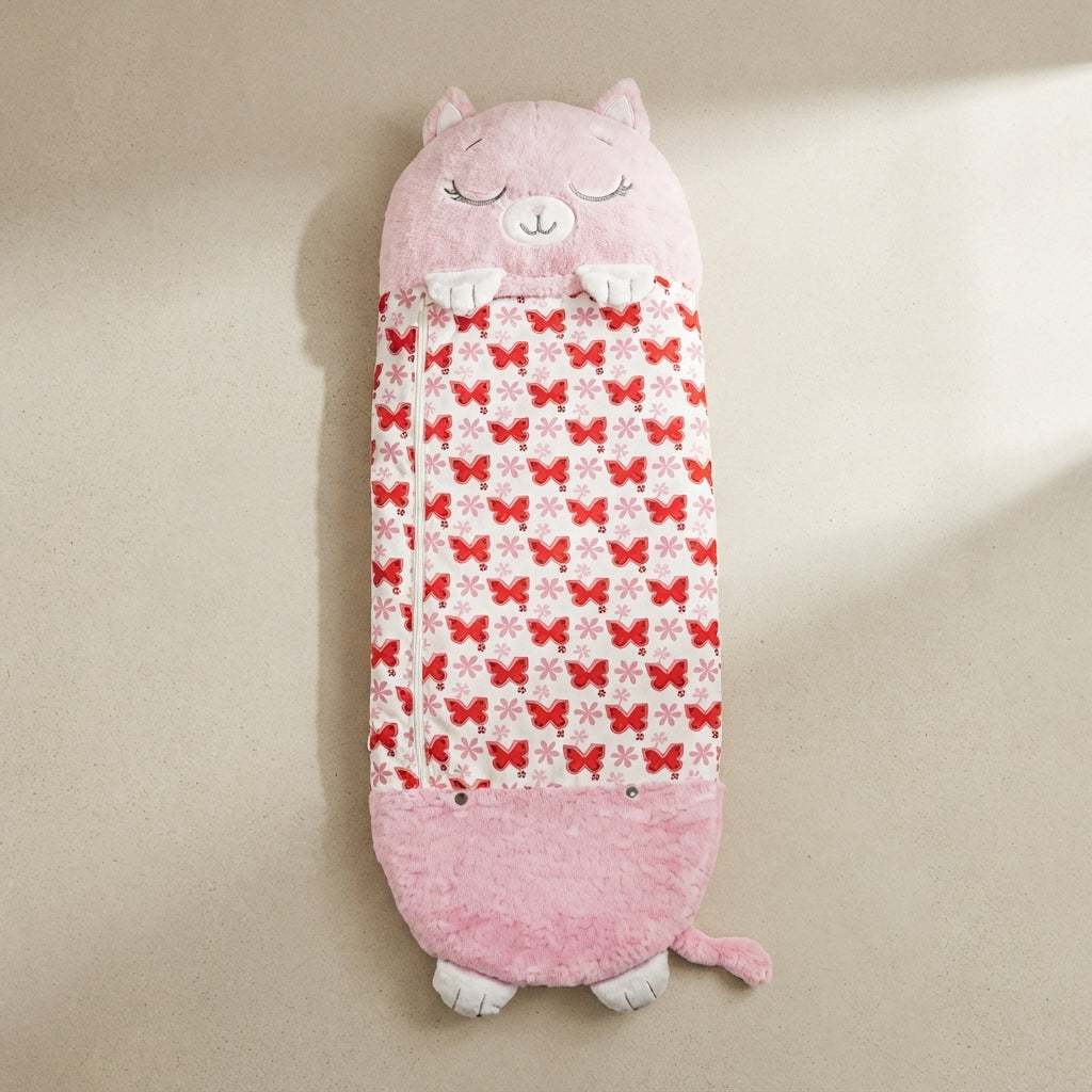 Children's Sleeping Bag Soft Fleece Animal Motif Lightweight 8