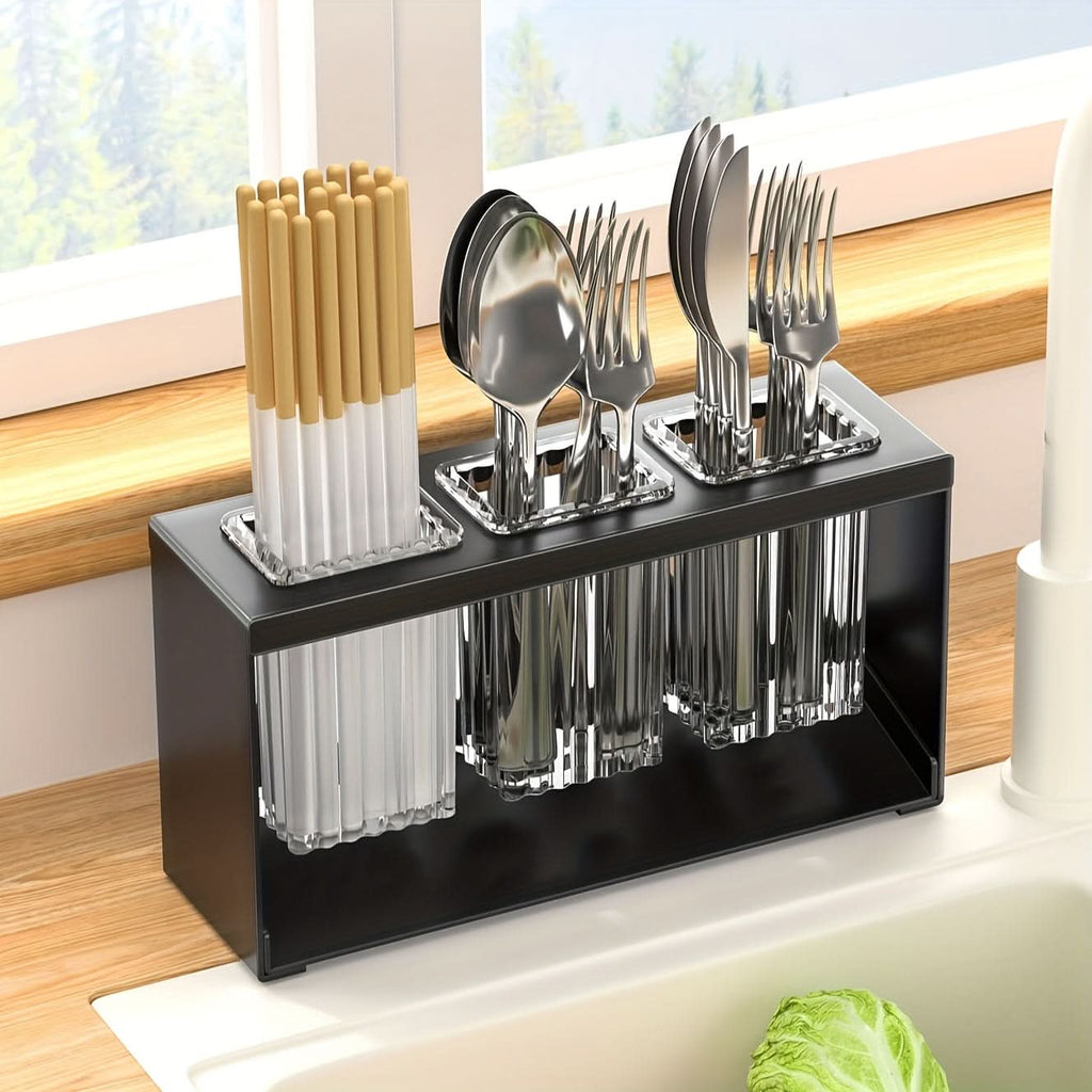 Chopstick Holder - Compact Kitchen Organizer with Water Drain Design 1