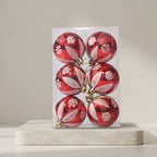 Christmas Baubles 6 Piece Snowflake Pattern 1