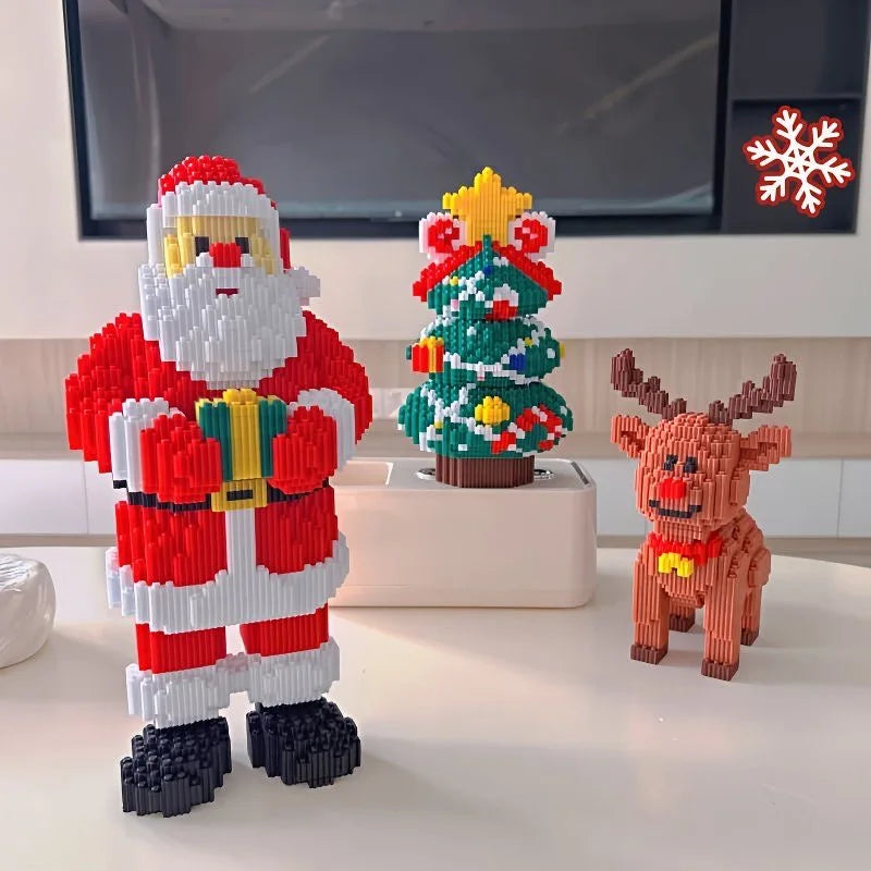 Christmas Building Block Set - 3-in-1 Santa, Reindeer & Tree 1