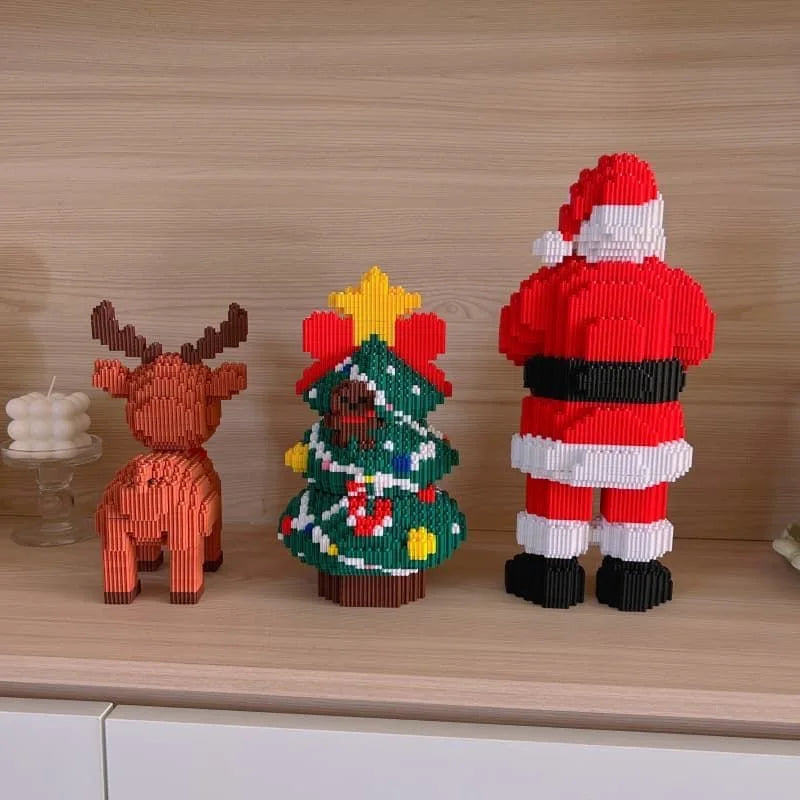 Christmas Building Block Set - 3-in-1 Santa, Reindeer & Tree 3