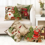 Christmas Cardinal Cushion Cover - Durable Polyester Linen, Festive Decor 1