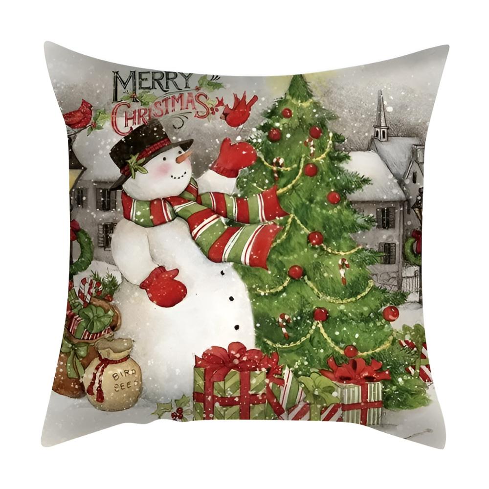 Christmas Cardinal Cushion Cover - Durable Polyester Linen, Festive Decor 3