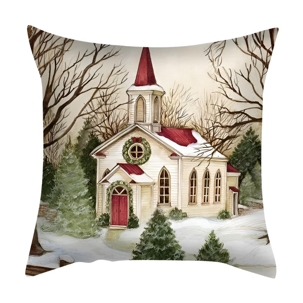 Christmas Cardinal Cushion Cover - Durable Polyester Linen, Festive Decor 4