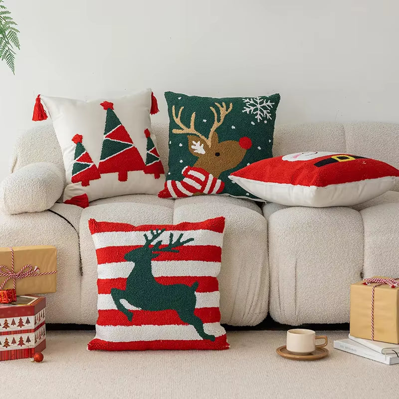 Christmas Cushion Cover Festive Decorative Square Pillow Cover 1