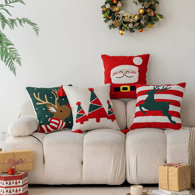 Christmas Cushion Cover Festive Decorative Square Pillow Cover 3