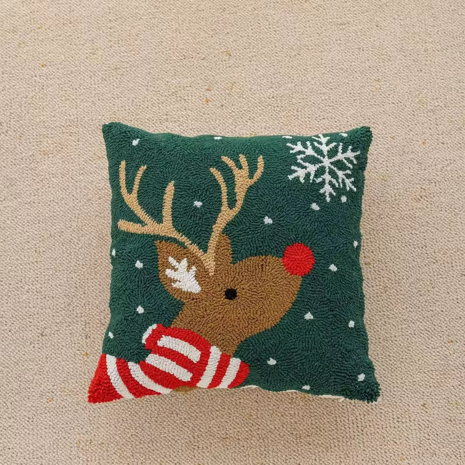 Christmas Cushion Cover Festive Decorative Square Pillow Cover 8