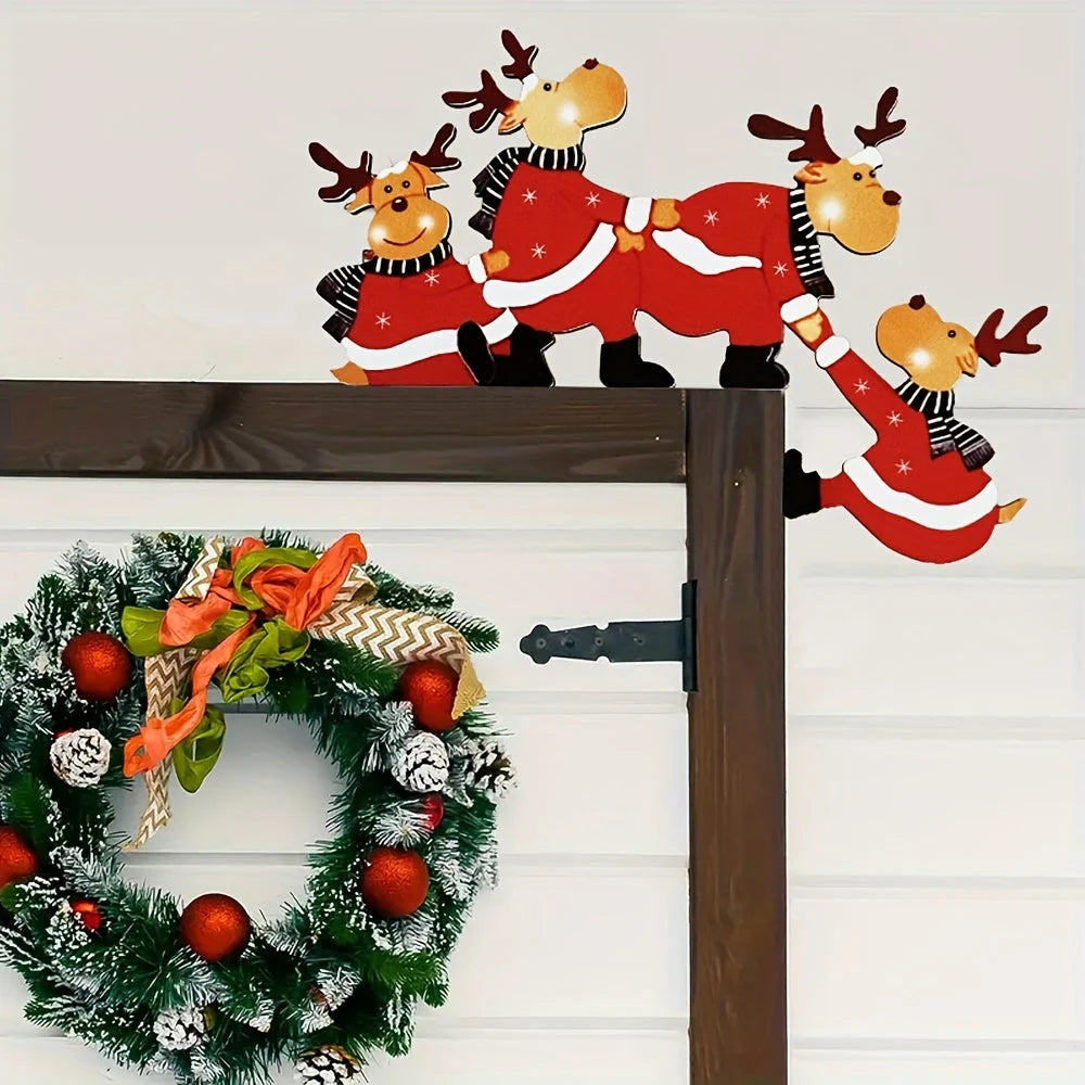 Christmas Door Frame Decoration - Festive Reindeer Motifs for Easy Setup 5