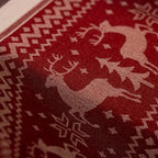 Christmas Elk Table Runner - Soft Microfiber with Tasseled Edges 3