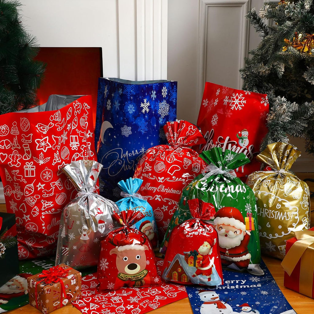 Christmas Gift Bags - Reusable Drawstring, Eco-Friendly Wrapping 4