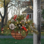 Christmas Hanging Basket - LED Lights & Weatherproof Design, 30cm 0