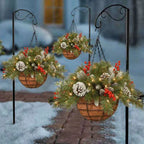 Christmas Hanging Basket - LED Lights & Weatherproof Design, 30cm 1