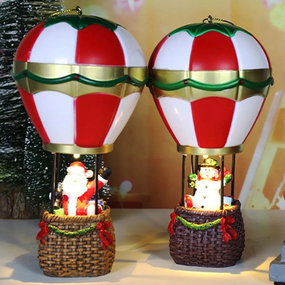 Christmas Hot Air Balloon Ornament - LED Light & Festive Design 1