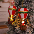 Christmas Hot Air Balloon Ornament - LED Light & Festive Design 2