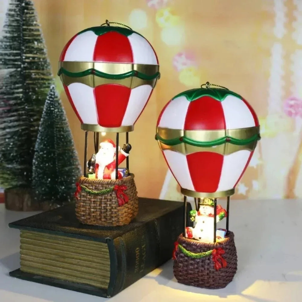 Christmas Hot Air Balloon Ornament - LED Light & Festive Design 6