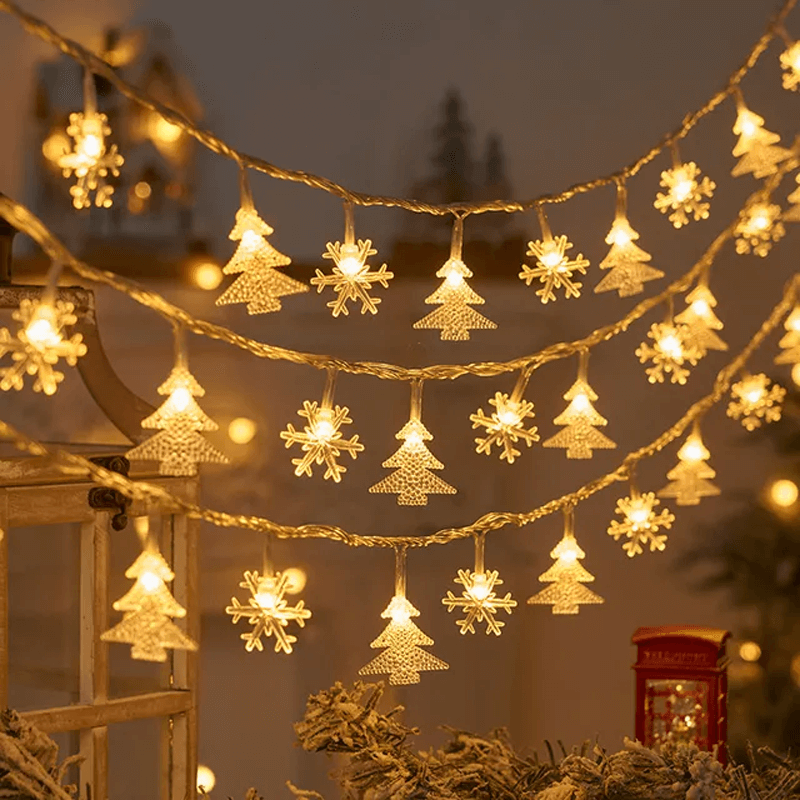 Christmas LED String Lights - 1.5m/3m, Snowflakes & Reindeer Designs 4