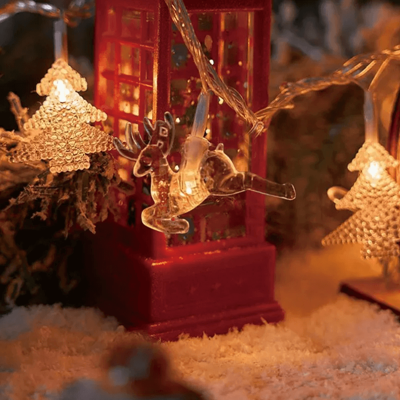 Christmas LED String Lights - 1.5m/3m, Snowflakes & Reindeer Designs 7