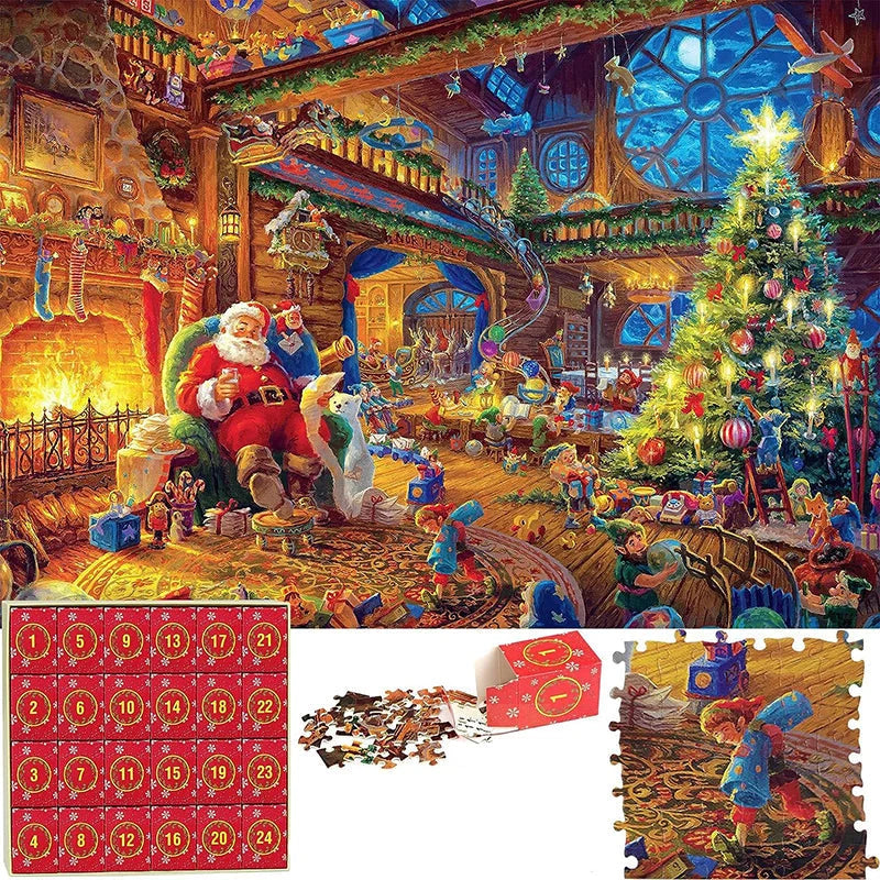 Christmas Nativity Advent Calendar with 1008 Puzzle Pieces and Reusable Boxes for Holiday Countdown 3