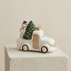 Christmas Ornament Ceramic Snowman House Design Multicolored 1