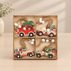 Christmas Ornaments Wooden Gnome Natural Wood Set of 9 or 12 1