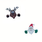 Christmas Outdoor Decorations - Weatherproof Santa & Reindeer Fence Decor Set 8