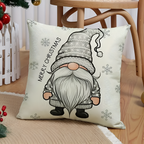 Christmas Pillow Covers Set - 4pcs Soft Grey Gnome Design for Sofa 5