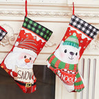 Christmas Stocking with Festive Cartoon Characters and Hanging Loop 3