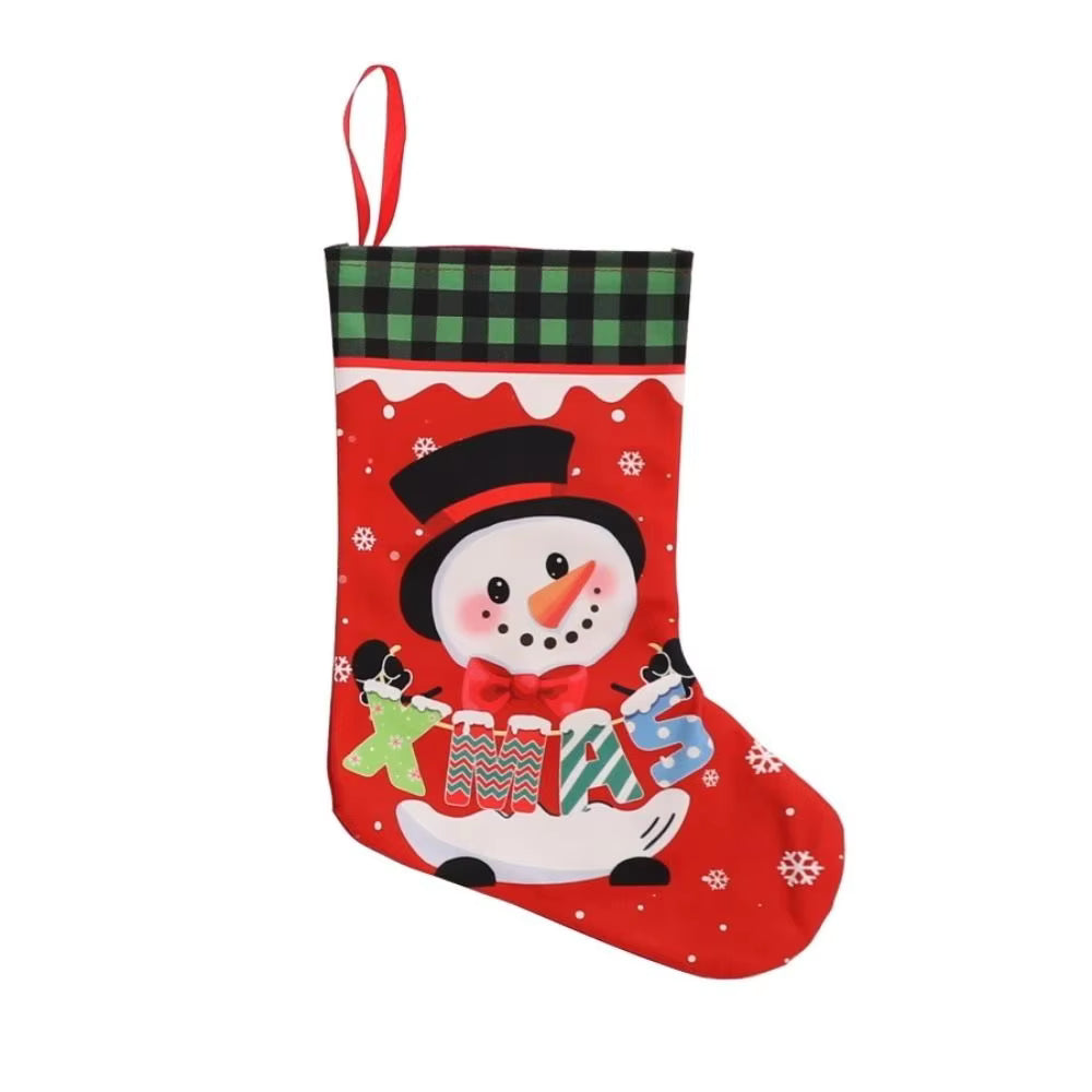 Christmas Stocking with Festive Cartoon Characters and Hanging Loop 4
