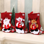 Christmas Stockings Set - Festive Santa, Snowman & Reindeer Designs 0