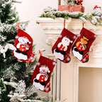 Christmas Stockings Set - Festive Santa, Snowman & Reindeer Designs 3