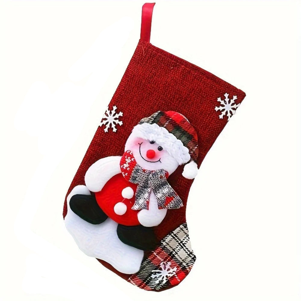Christmas Stockings Set - Festive Santa, Snowman & Reindeer Designs 4