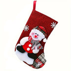 Christmas Stockings Set - Festive Santa, Snowman & Reindeer Designs 4