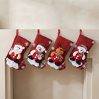 Christmas Stockings Set of 3 or 4 Santa Snowman Reindeer 1