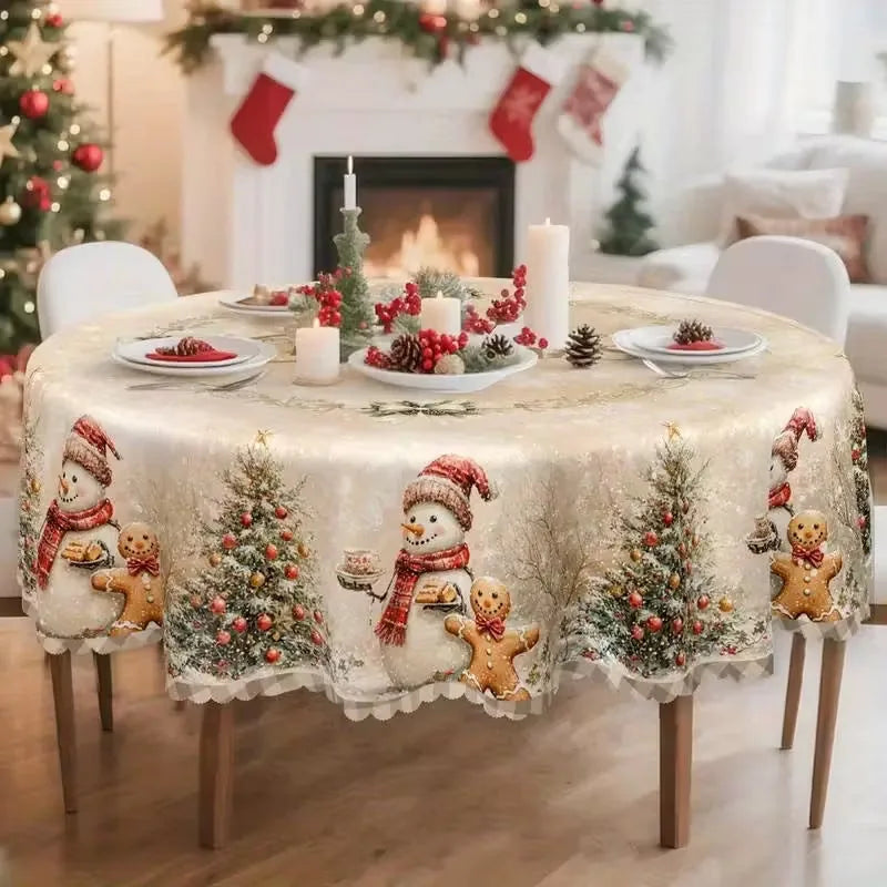 Christmas Tablecloth - Water-Repellent Polyester with Festive Motifs 3
