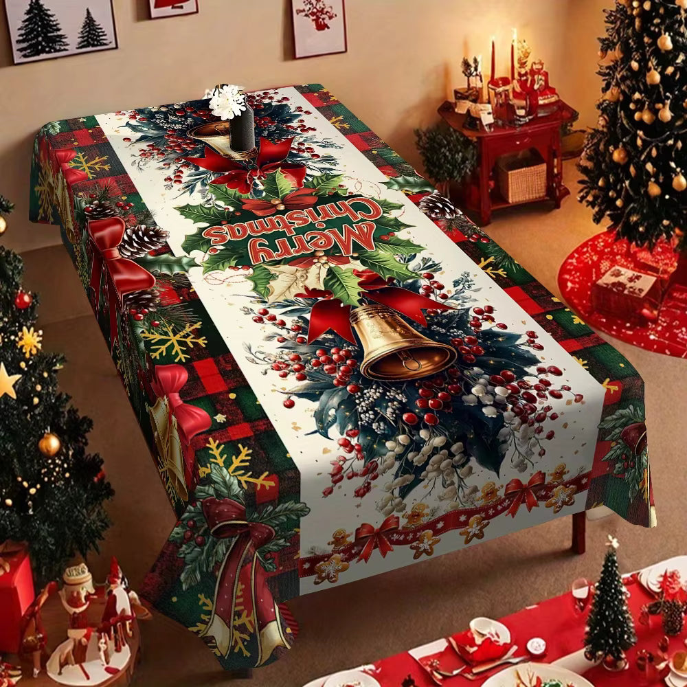 Christmas Tablecloth with Santa Snowflake Festive Design 11