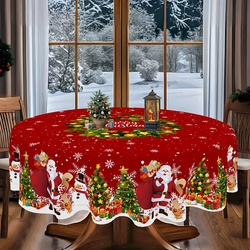 Christmas Tablecloth with Santa Snowflake Festive Design 7