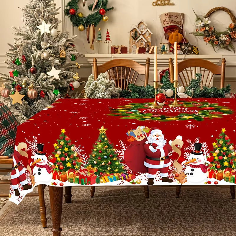 Christmas Tablecloth with Santa Snowflake Festive Design 8