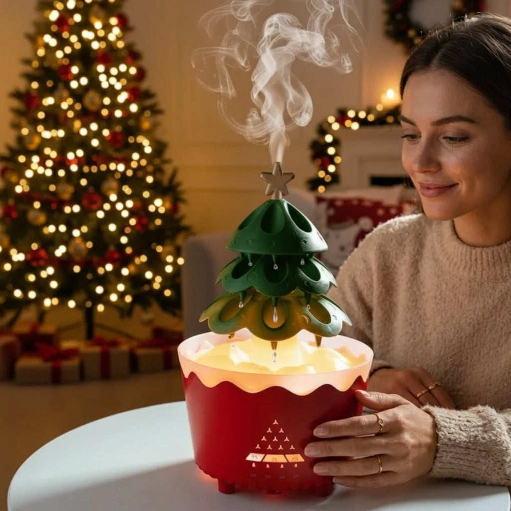 Christmas Tree Aroma Diffuser Adjustable Mist LED Light 2