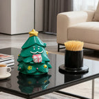 Christmas Tree Toothpick Holder - Durable Plastic Storage for Toothpicks, Cotton Swabs, and Small Items - Stable Base Design 1