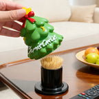 Christmas Tree Toothpick Holder - Durable Plastic Storage for Toothpicks, Cotton Swabs, and Small Items - Stable Base Design 3